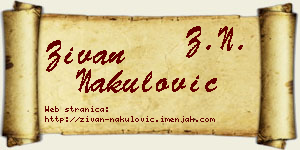 Živan Nakulović vizit kartica